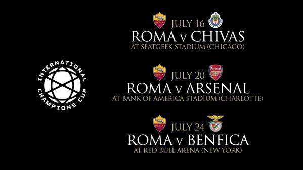 Roma, il calendario della tournée americana