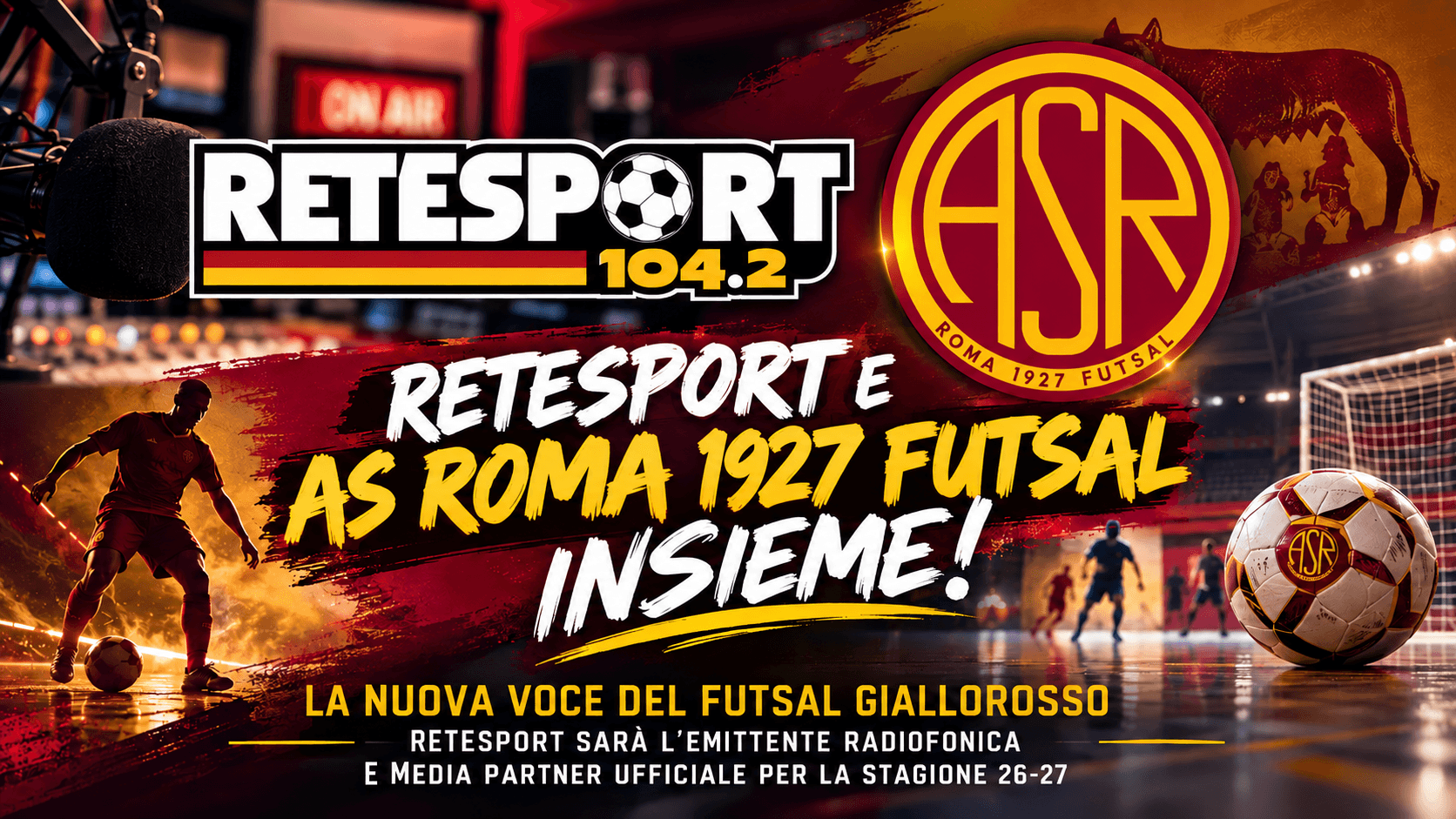 Retesport e As Roma 1927 Futsal insieme! – COMUNICATO