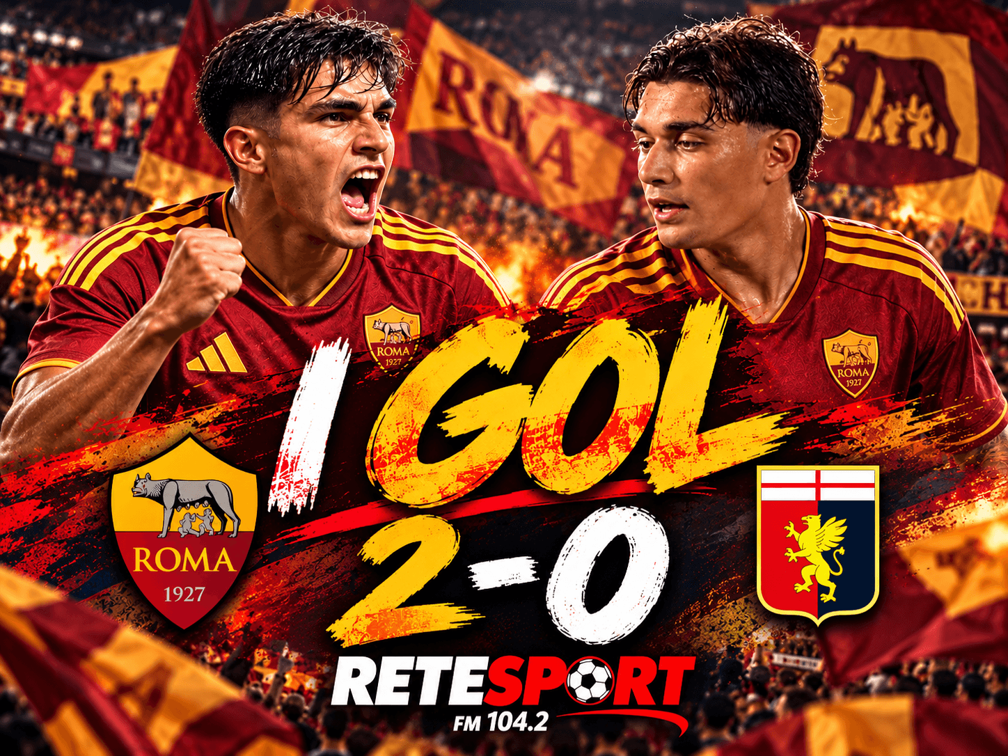 Roma-Genoa 2-0, i gol di Retesport