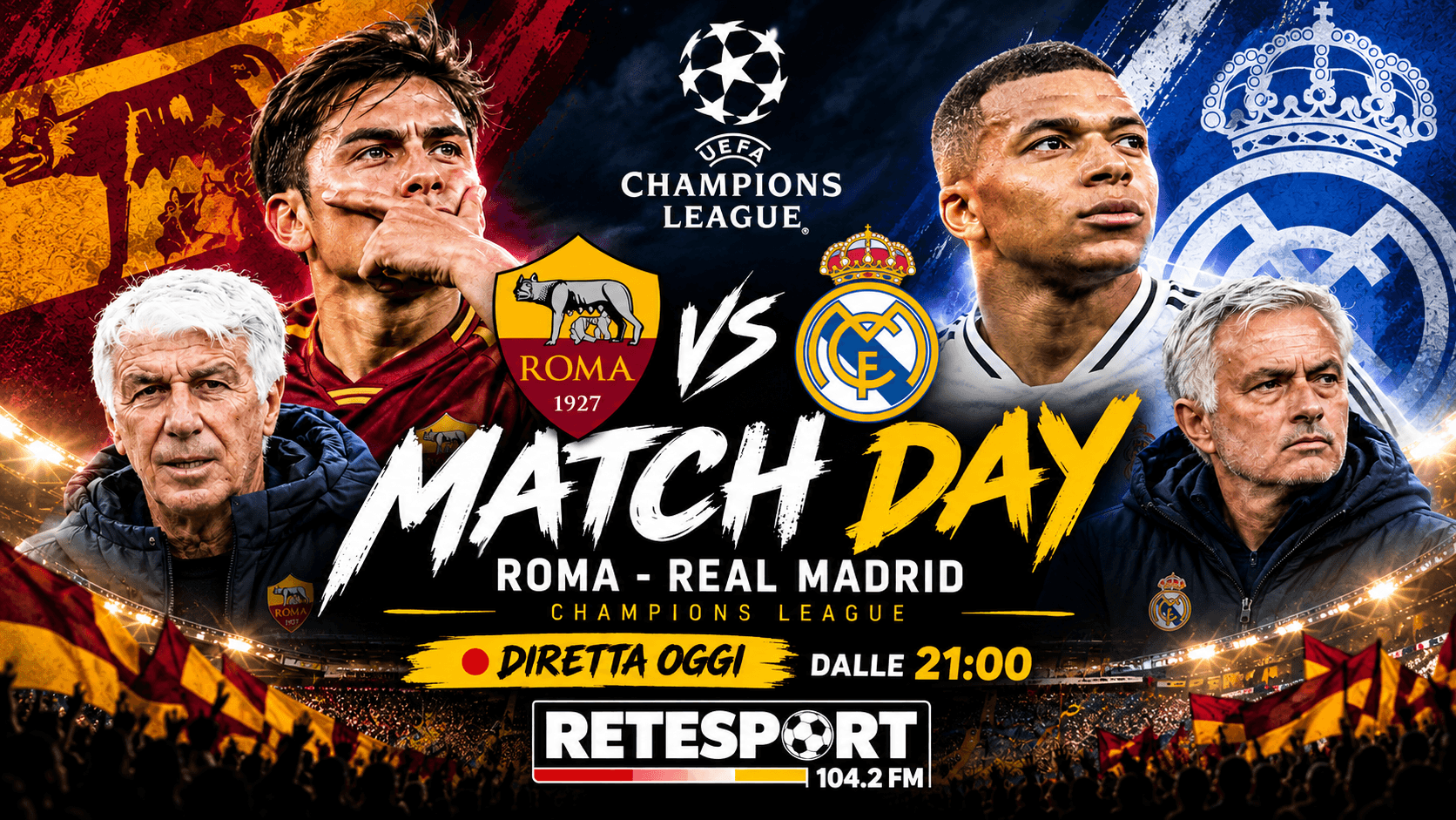 Roma-Real Madrid in diretta live su Retesport: ecco come seguire il match